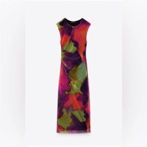Zara swirl pattern tulle dress - midi